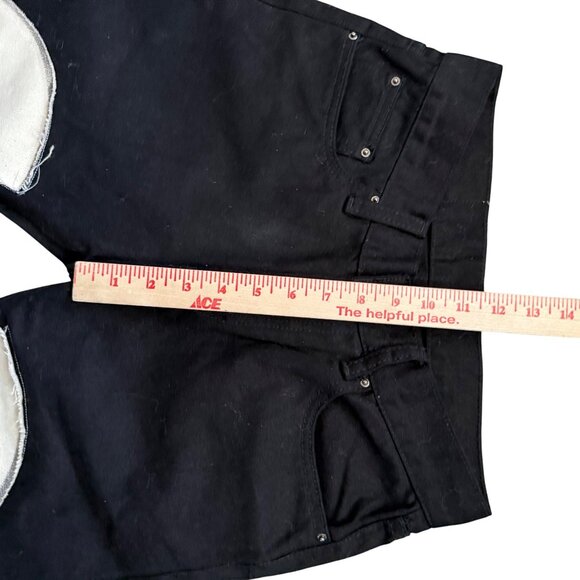 MNML Black Denim Pants With White Skull Patch Design Size 28 - Picture 6 of 10